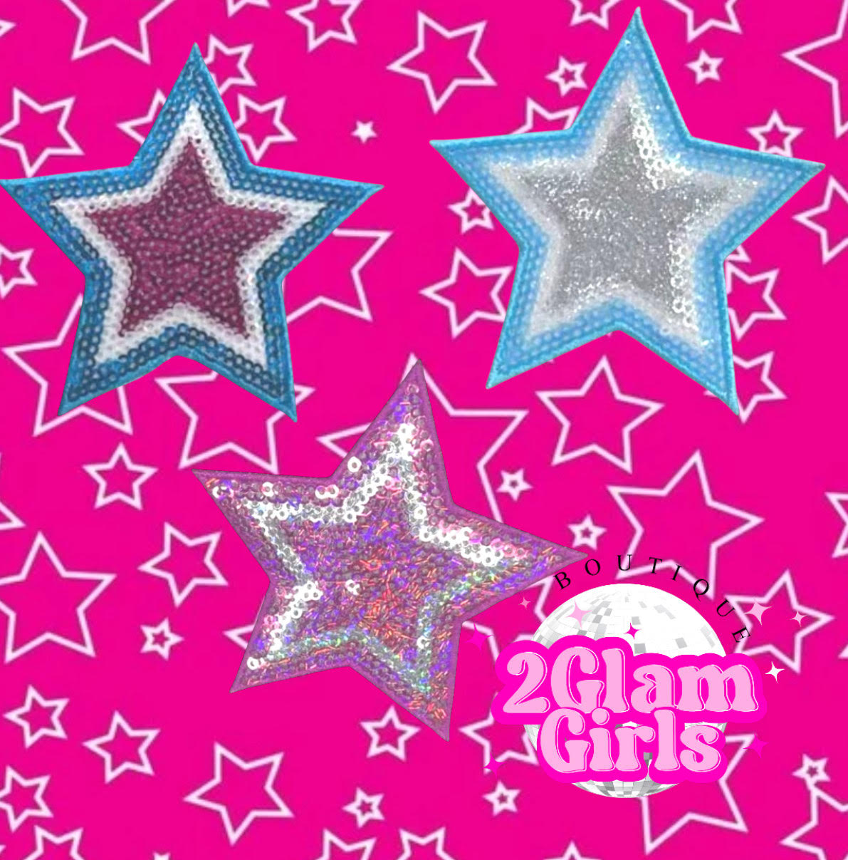 Sequin Star patches ~ 3 Colors ~ Sparkly patches