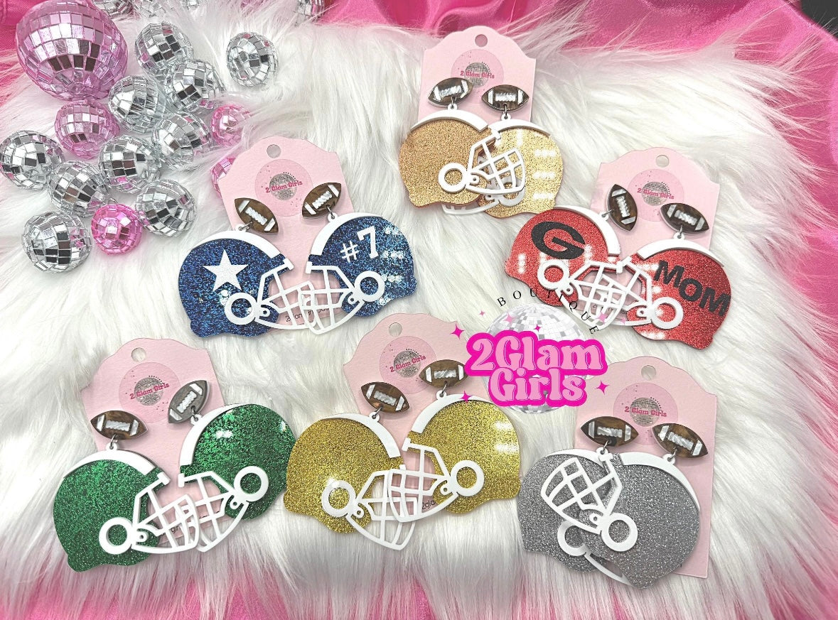 Game Day Helmet Earrings ~ Football Earrings ~ Earrings ~ Personalized Earrings
