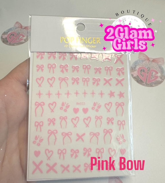 3D Nail Art Stickers ~ Coquette Nail decals ~ High quality nail stickers