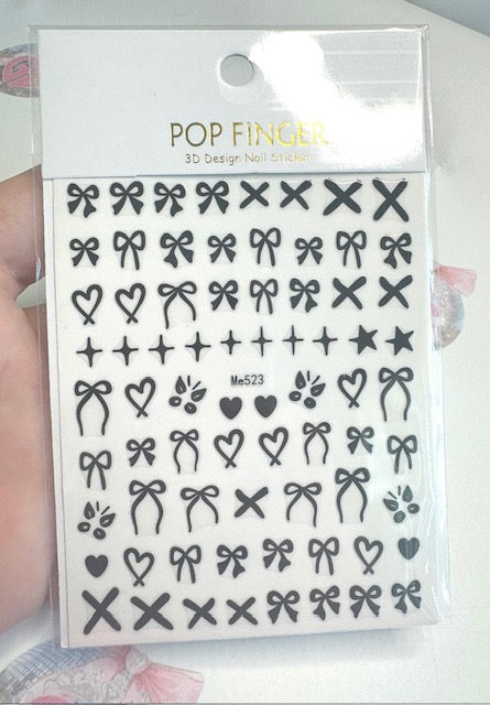 3D Nail Art Stickers ~ Coquette Nail decals ~ High quality nail stickers