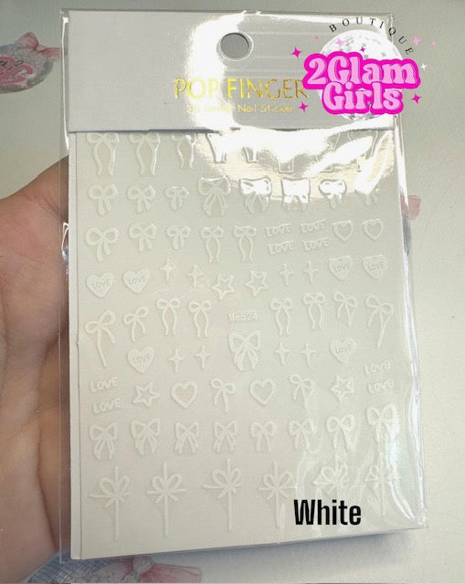 3D Nail Art Stickers ~ Coquette Nail decals ~ High quality nail stickers
