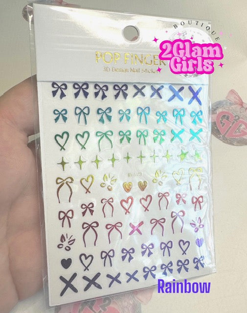 3D Nail Art Stickers ~ Coquette Nail decals ~ High quality nail stickers