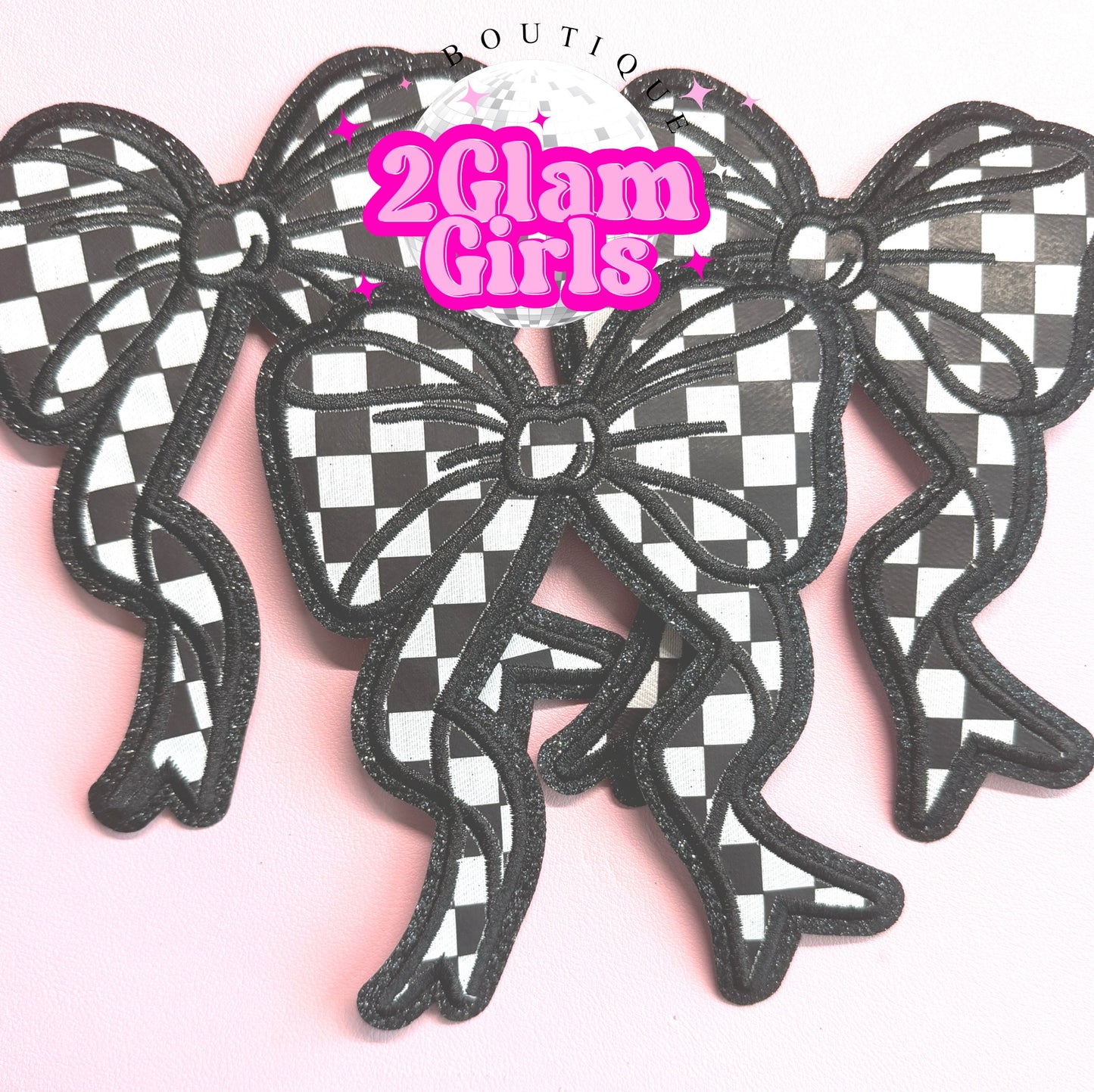 Checkered Glitter Bows