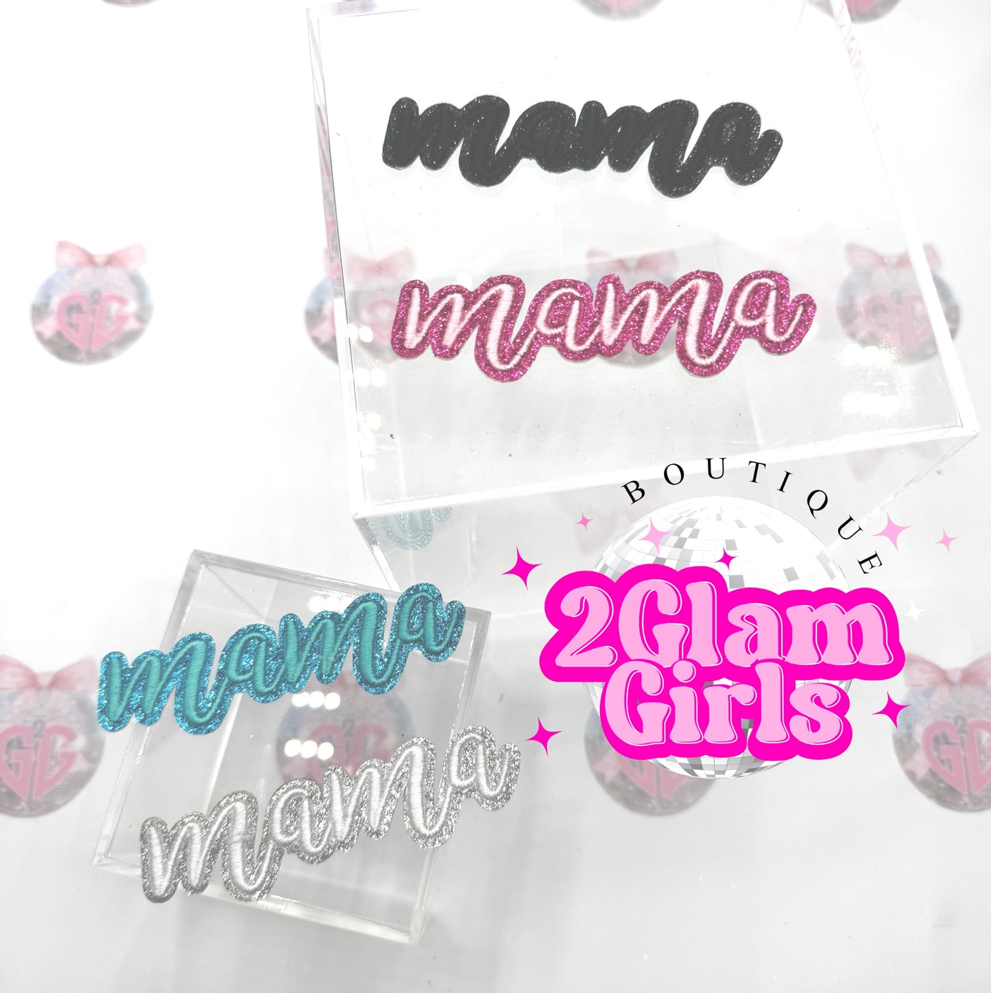 Mama glitter patches