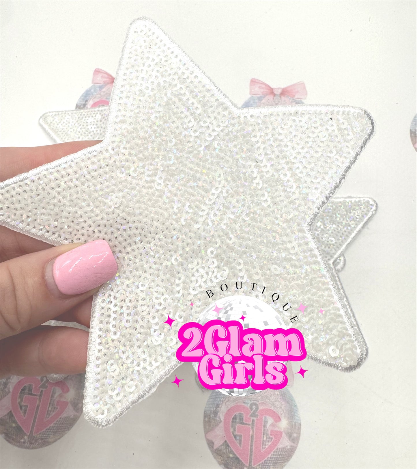 4 inch White Sequin Star ⭐️