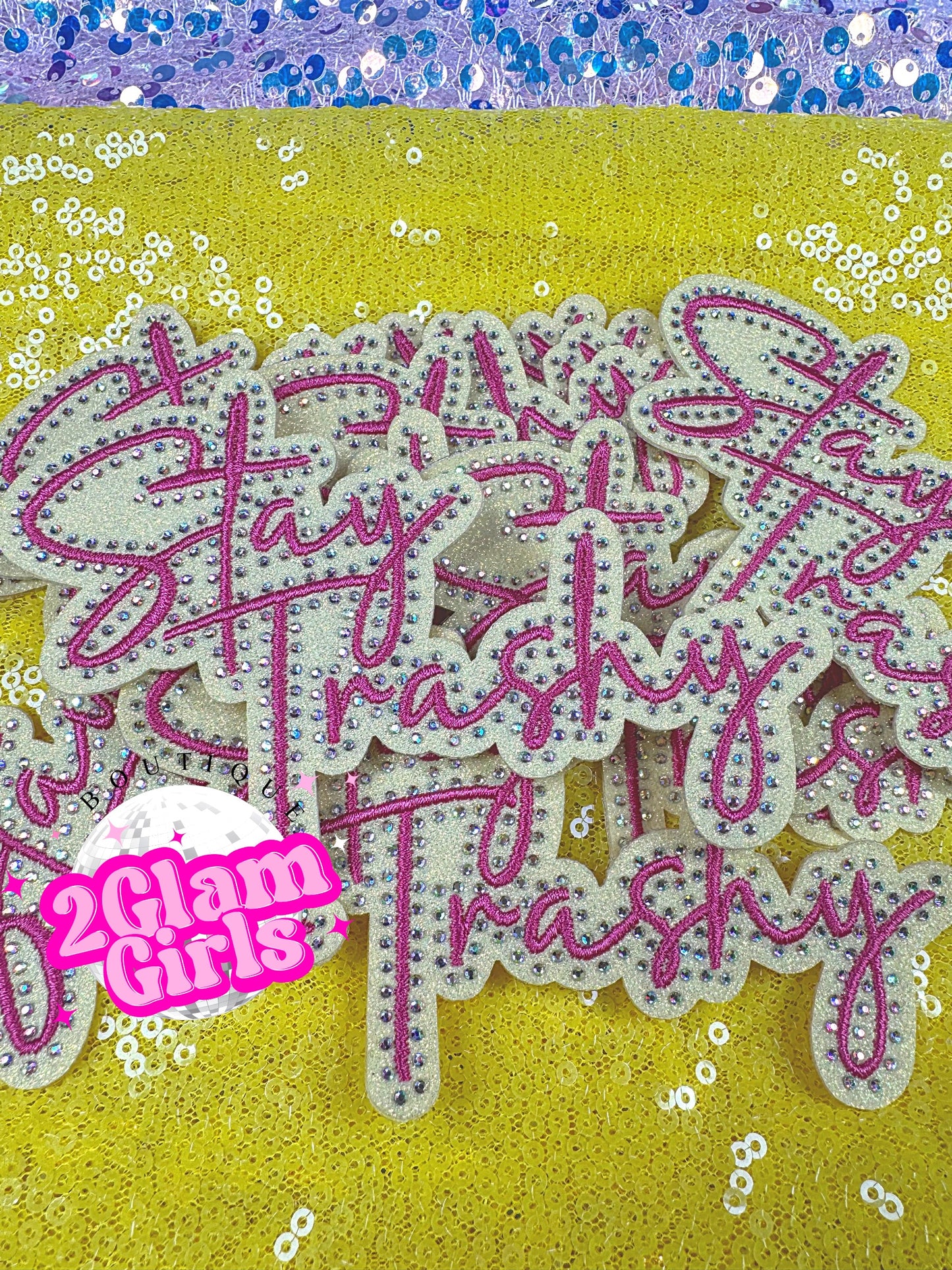 Stay Trashy Blinged out Patch 🩷🦝