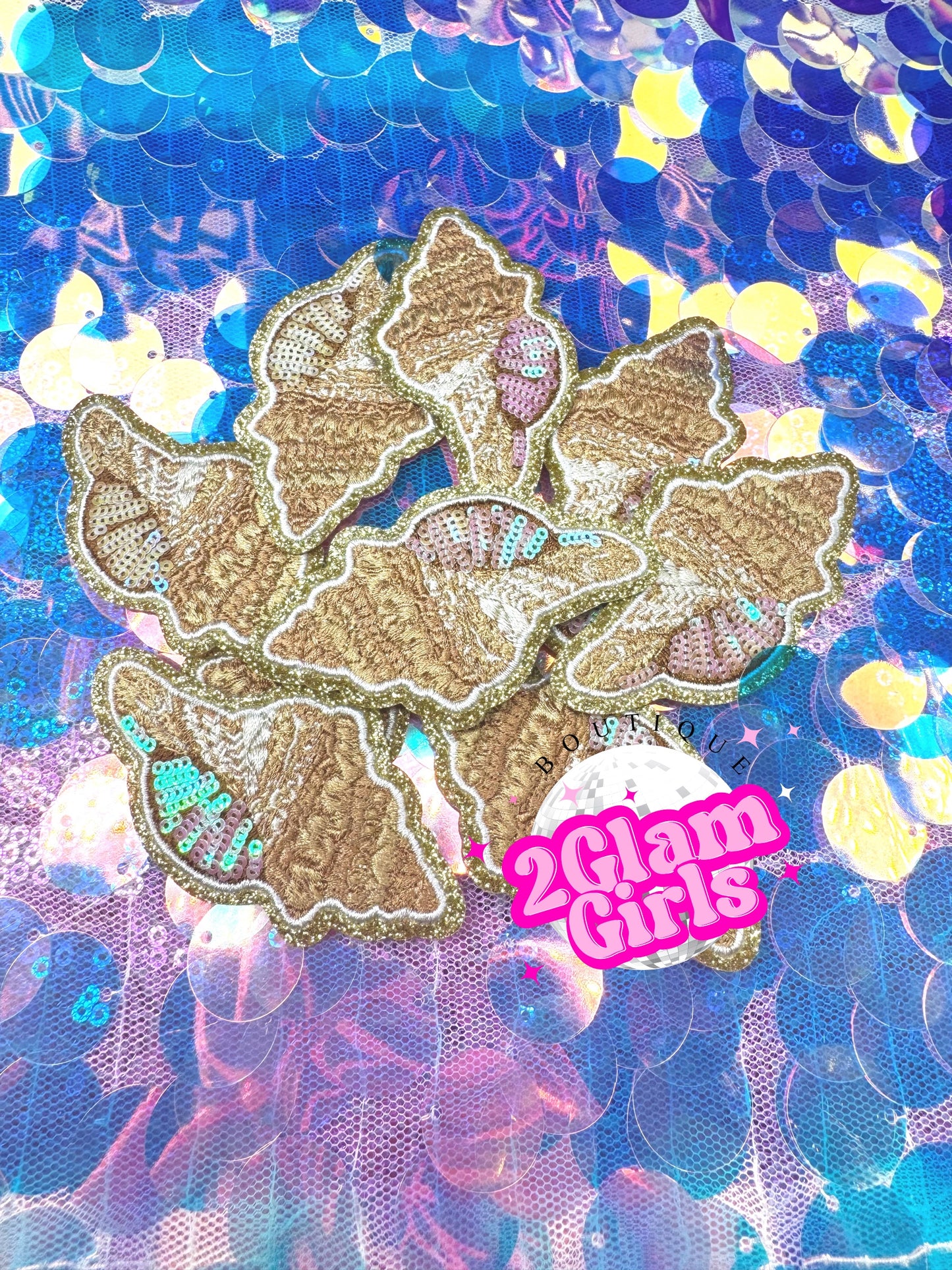 Gold Seashell 🐚 with Sequins