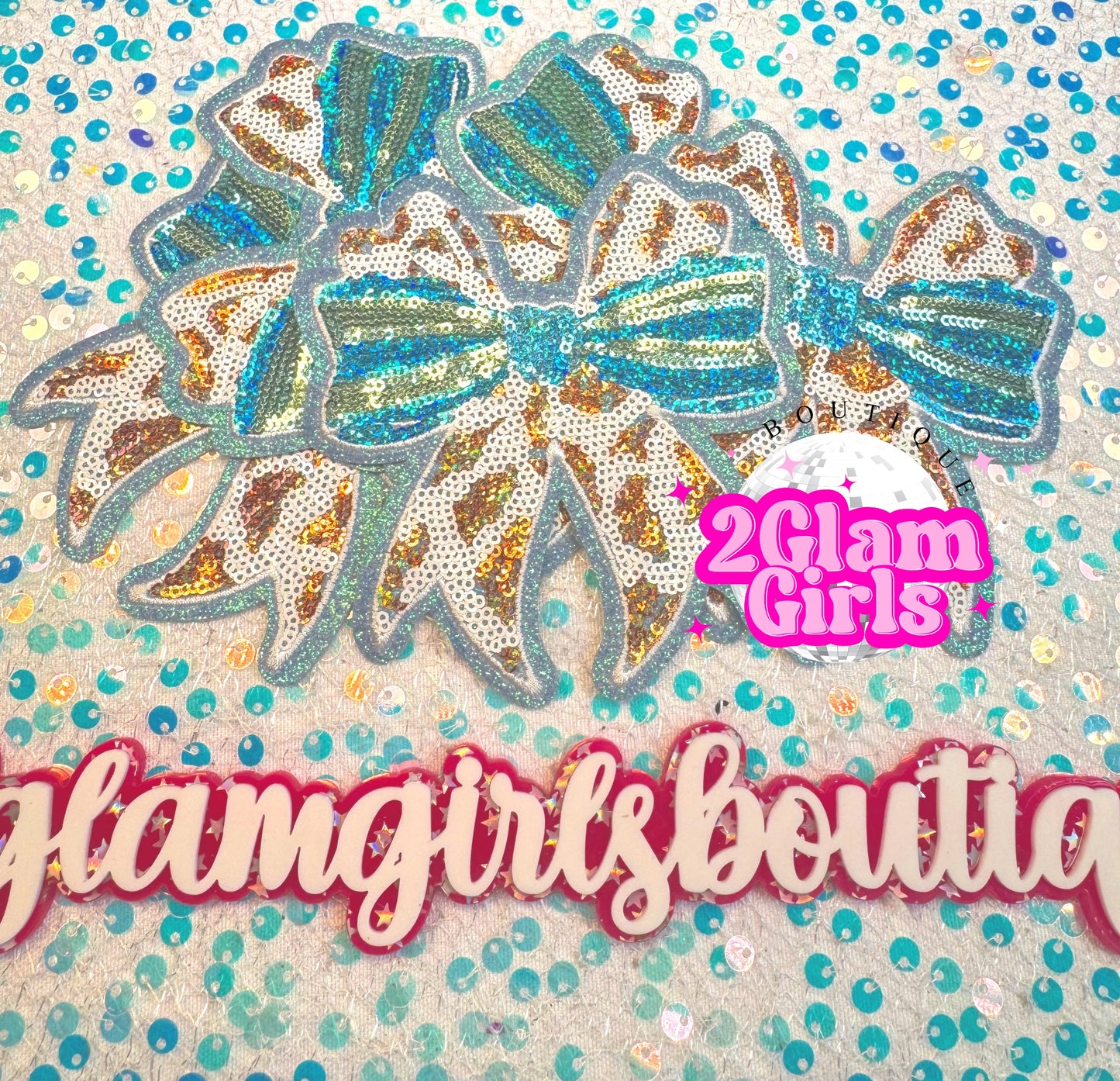 Cow Print Sequin Bow