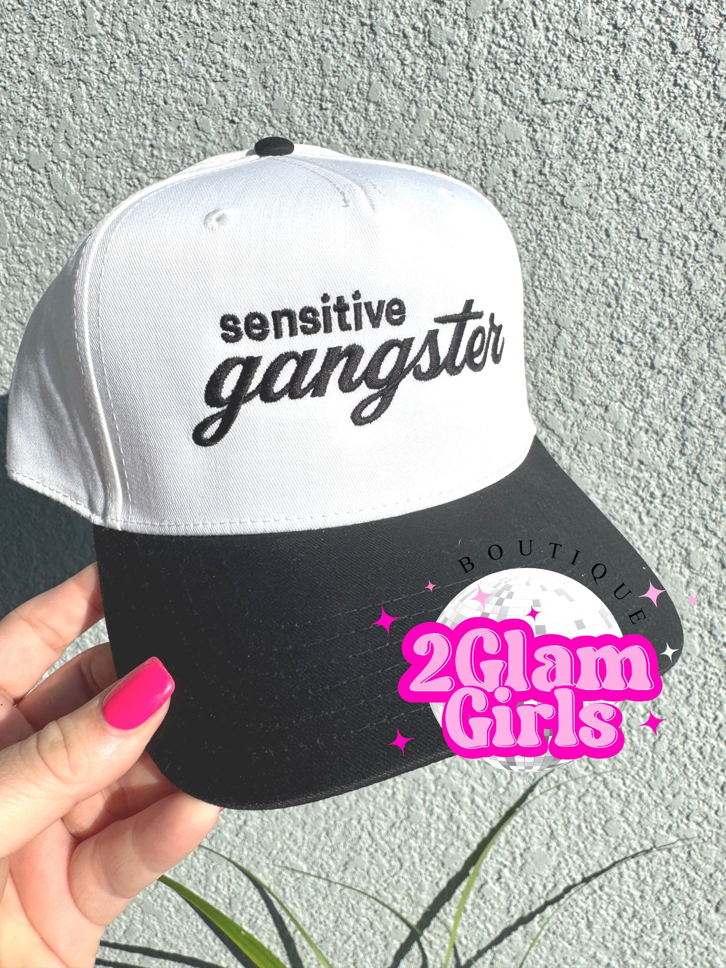 Sensitive Gangster embroidered hat 🤣🩷