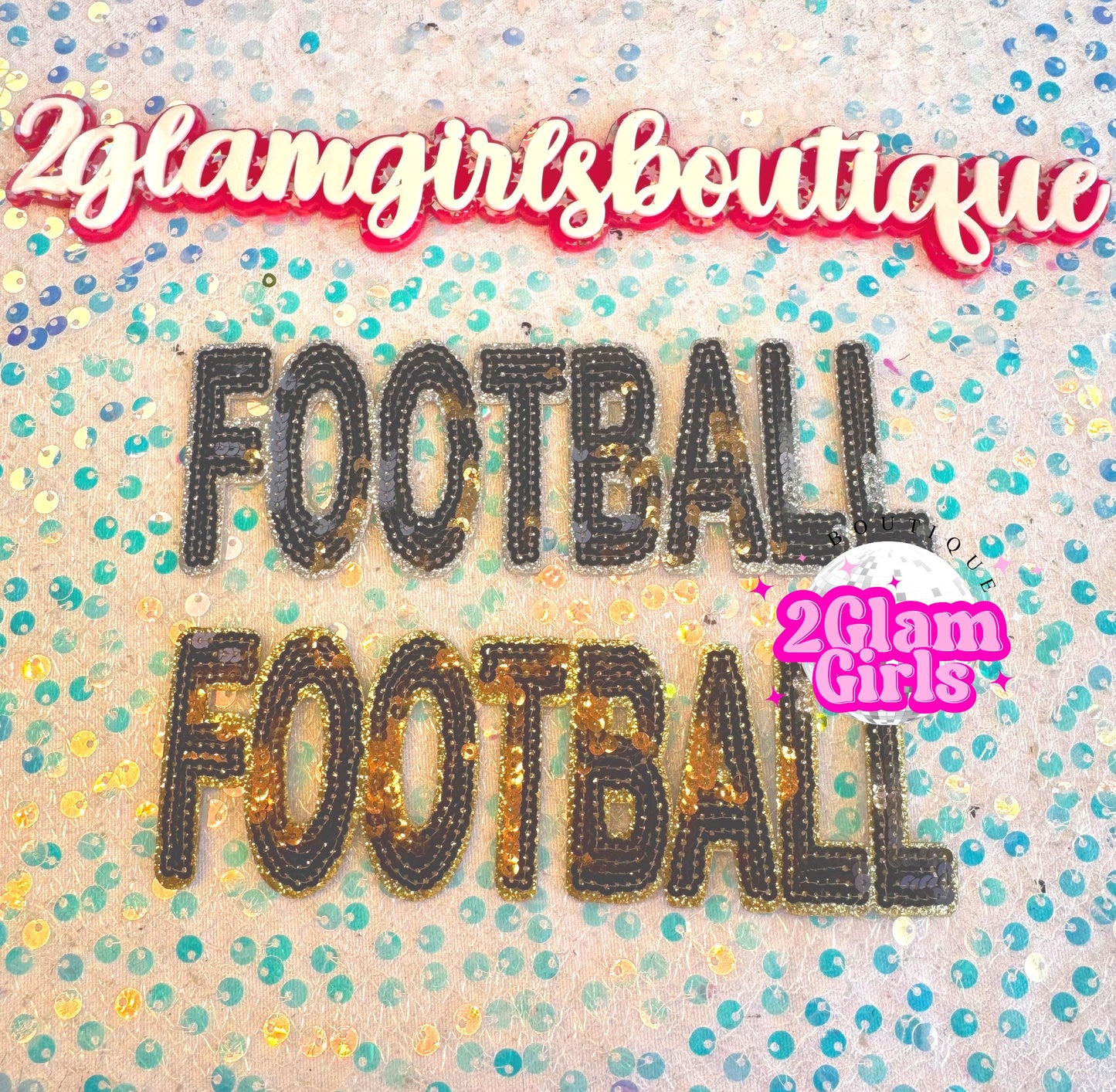 Football Sequin letters patch