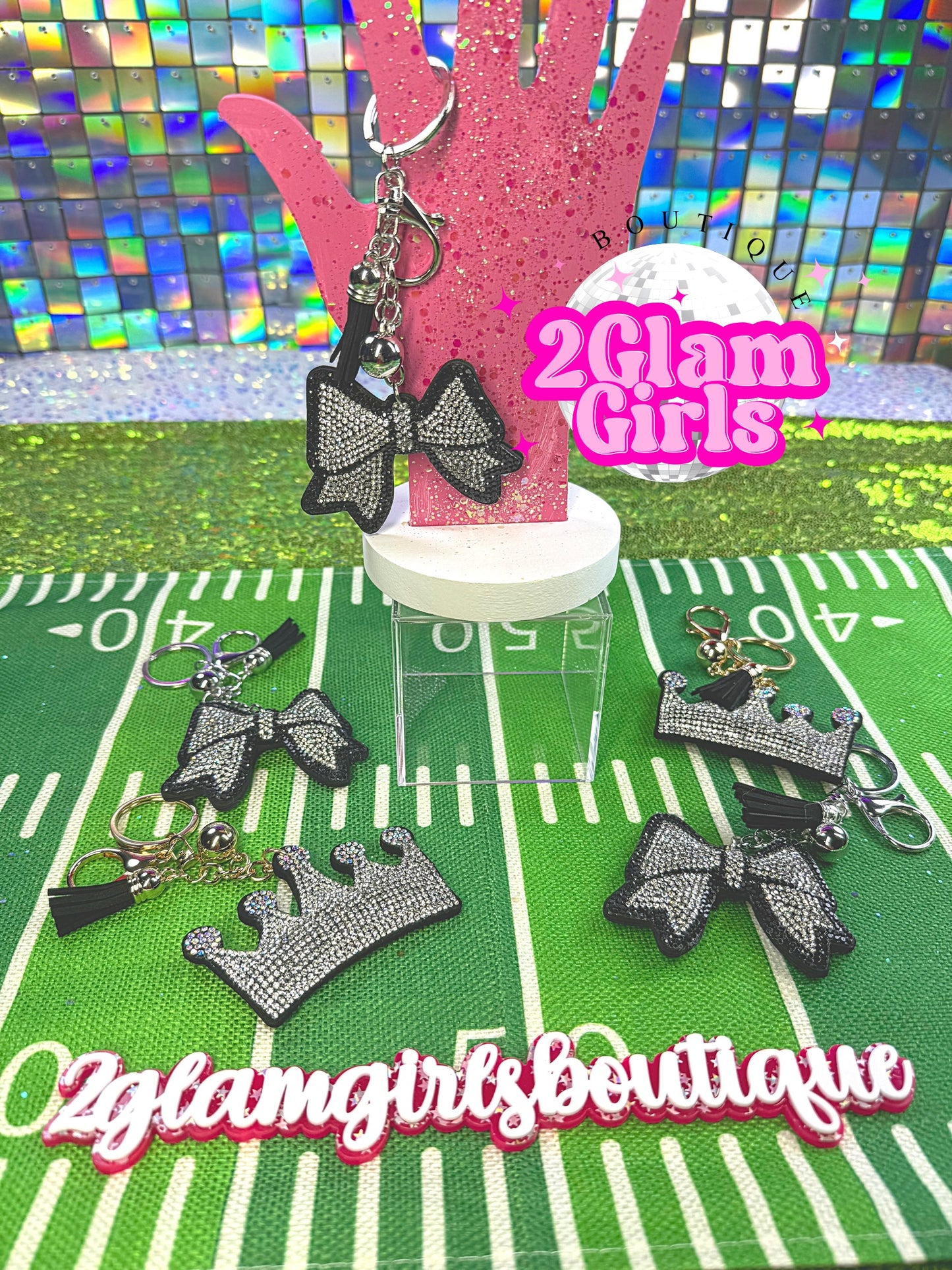 Crown and Bow Bag Charms