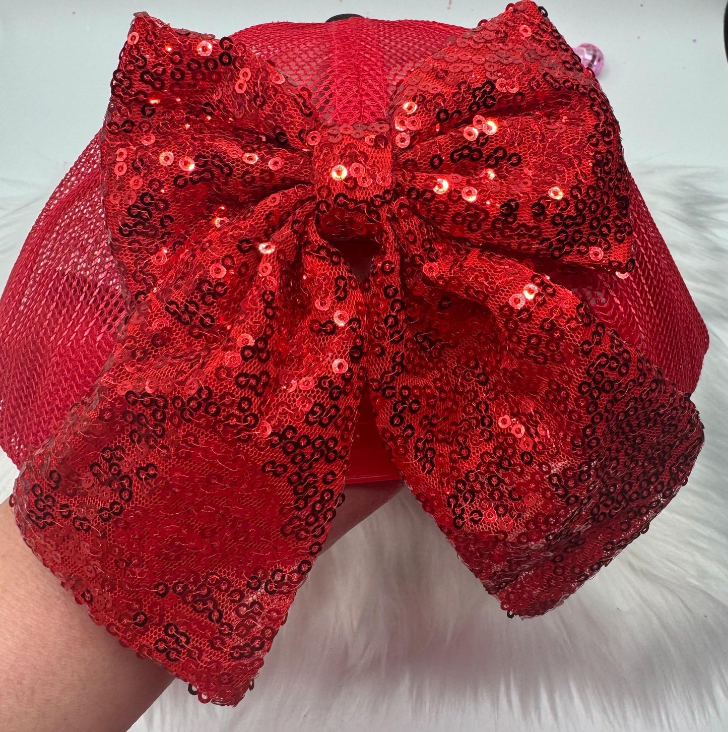 Sequin Bows Clip on ~ Holiday Bows ~ Sequin Holiday Bow