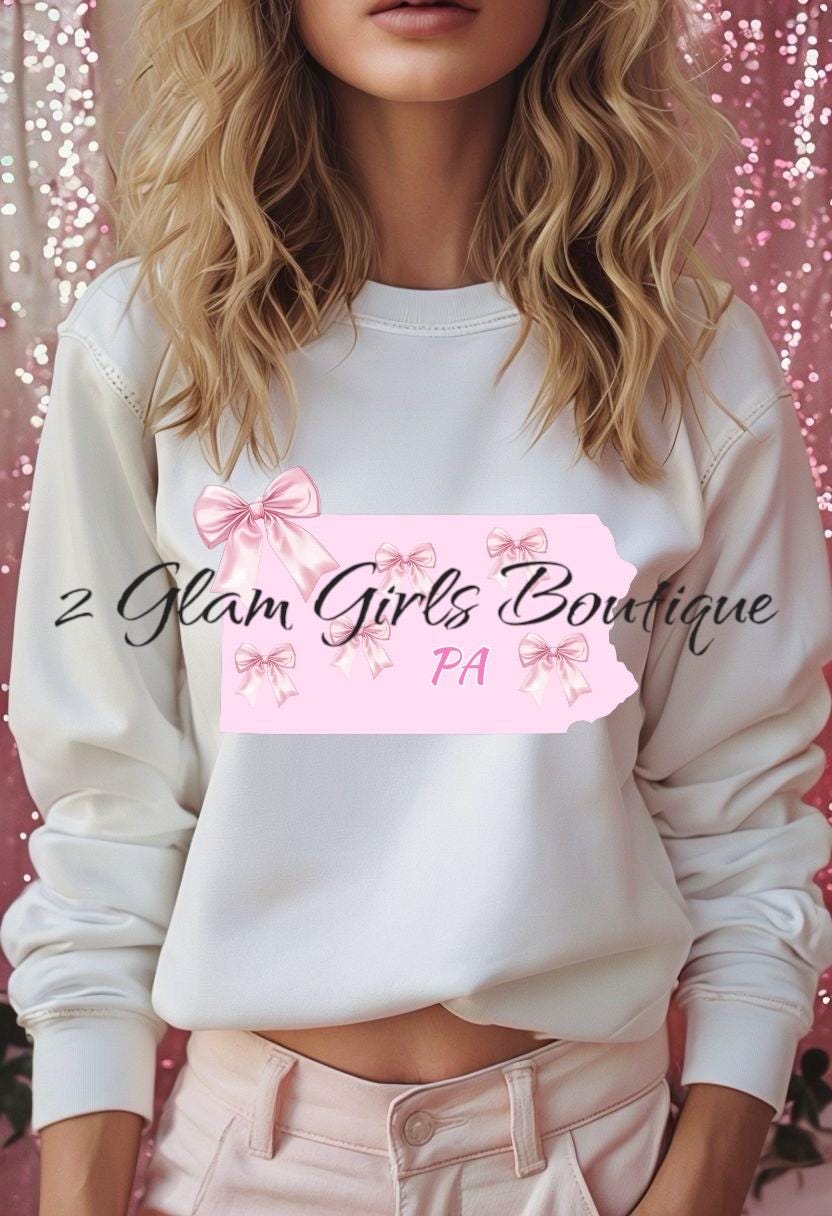 PNG Coquette Pennsylvania State ~ Pink Bow Stare ~ Digital Download