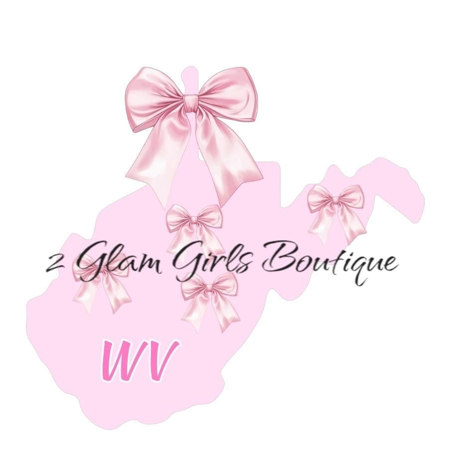 PNG Coquette West Virginia State ~ Pink Bow State - Digital File