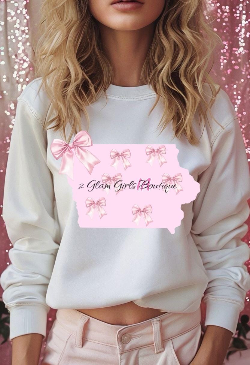 PNG Coquette Iowa State ~Pink Bow State ~ digital file