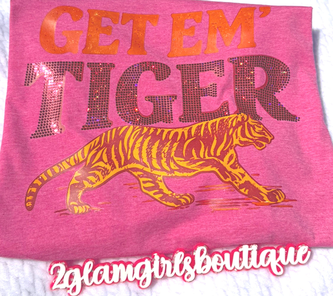 Get Em Tiger Screenprint with Spangles