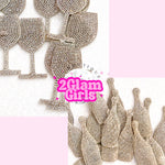 Rhinestone patches Champs / wine glasses