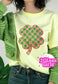 Checkered Pink and Green Shamrock Shirt Patch ~ Iron on shirt Patch ~ Sequin shirt patch ~ St Pattys Shirt Patch
