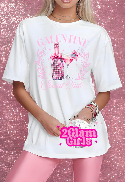 Ready to Print ~ Galentines Social Club ~ Girls valentines shirt ~ DTF print