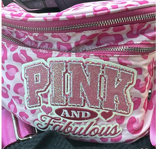 Pink and Fabulous iron on patch ~ perfect for fanny packs or jackets ~ bling ~ iron on patch