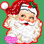 Retro Santa and Lights brim DTF print