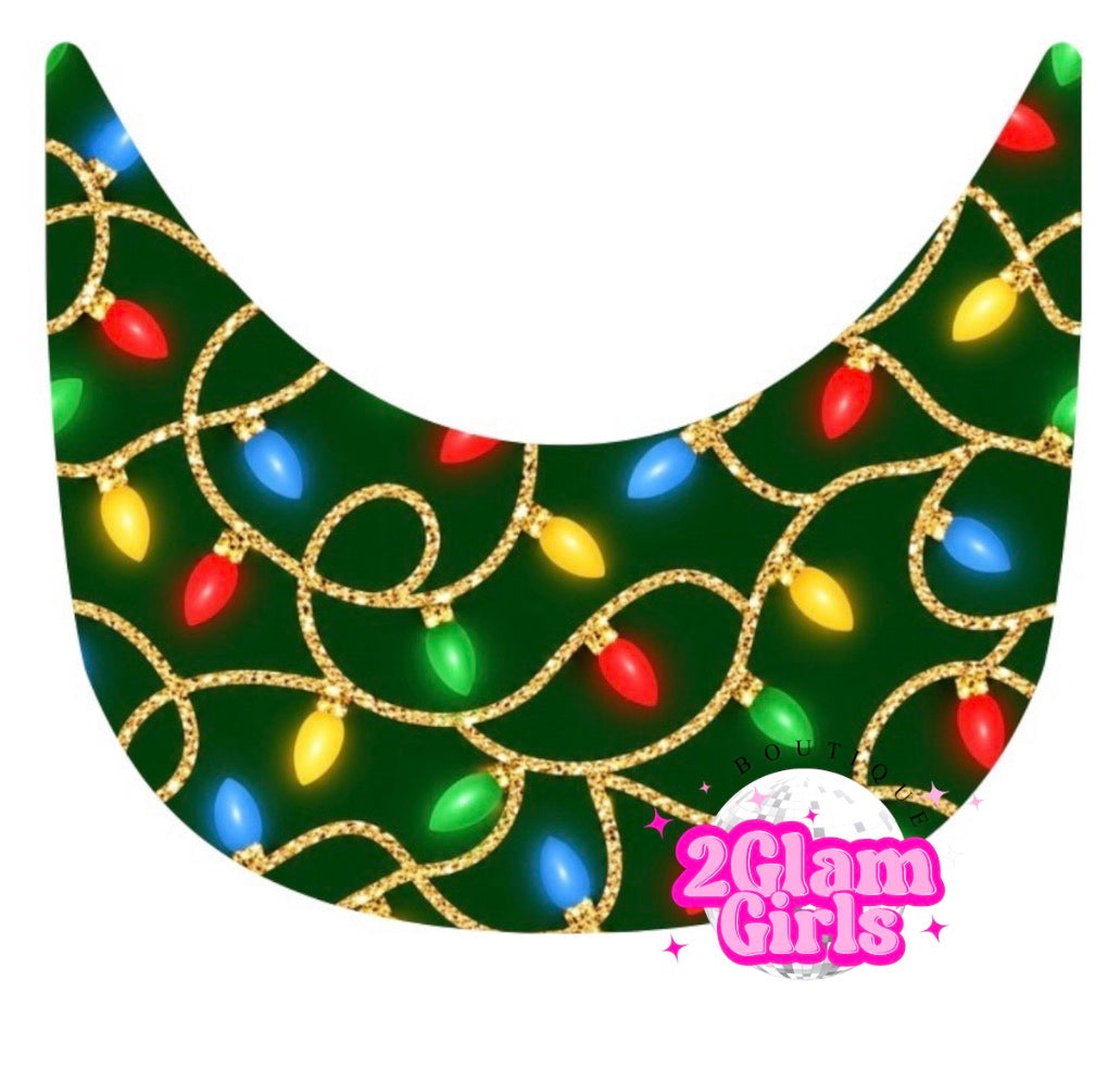 Retro Santa and Lights brim DTF print