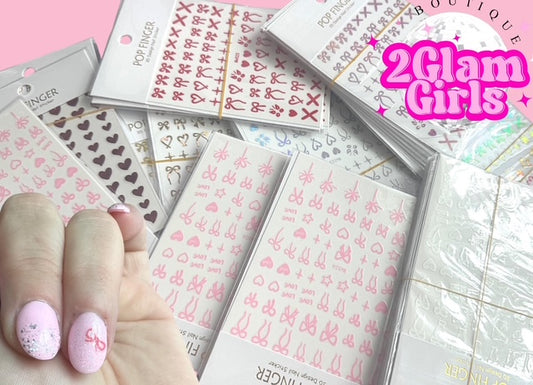3D Nail Art Stickers ~ Coquette Nail decals ~ High quality nail stickers