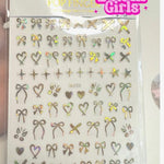 3D Nail Art Stickers ~ Coquette Nail decals ~ High quality nail stickers