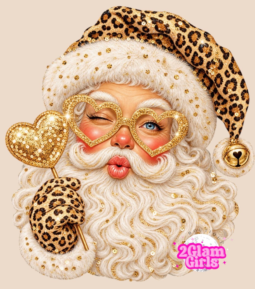 Gold leopard Santa/ Brim