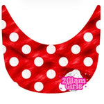 Red and white polka dot