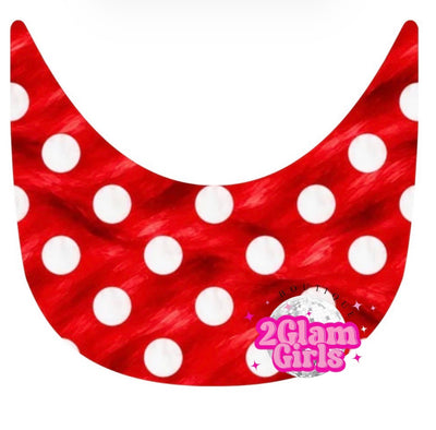 Red and white polka dot