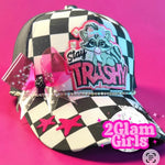 Exclusive 2GG Canvas Checkered Hat with embroidered stars