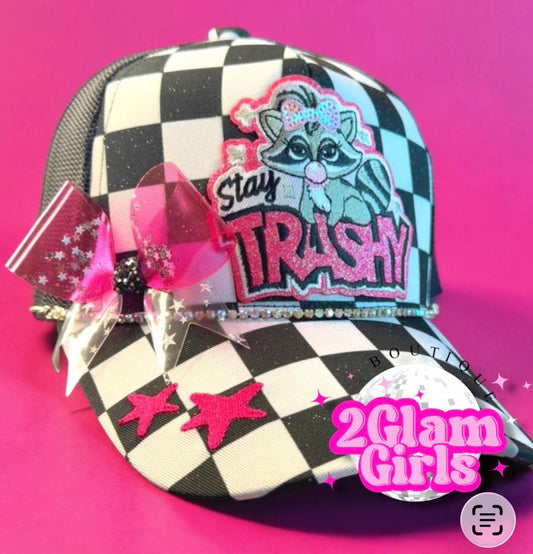 Exclusive 2GG Canva Checkered Hat with embroidered stars