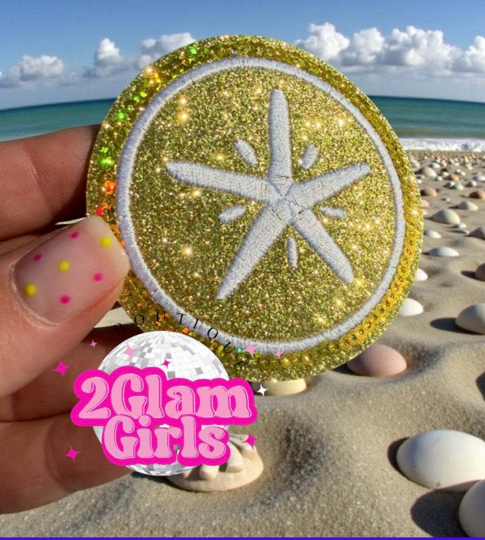 Sand Dollar Glitter Patch