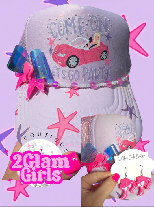 Sample Hat ~ Come on 🩷 Let’s Go Party and Earring set