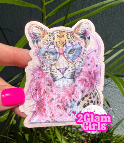 Cheetah bling Glitter Patch