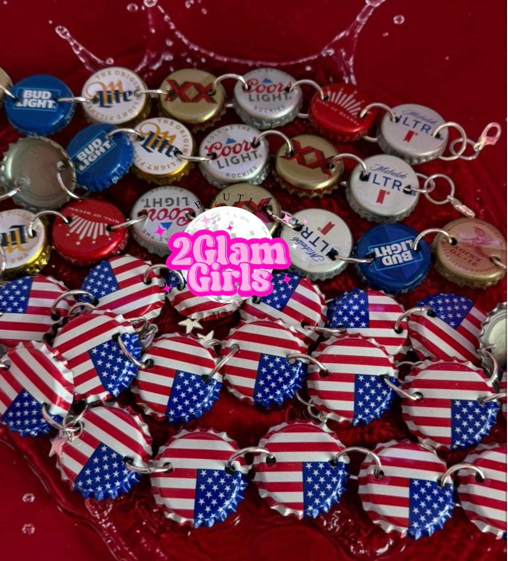 Beer Cap and Merica Hat Chains
