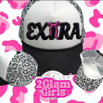 🐆 Black leopard glitter brim hat