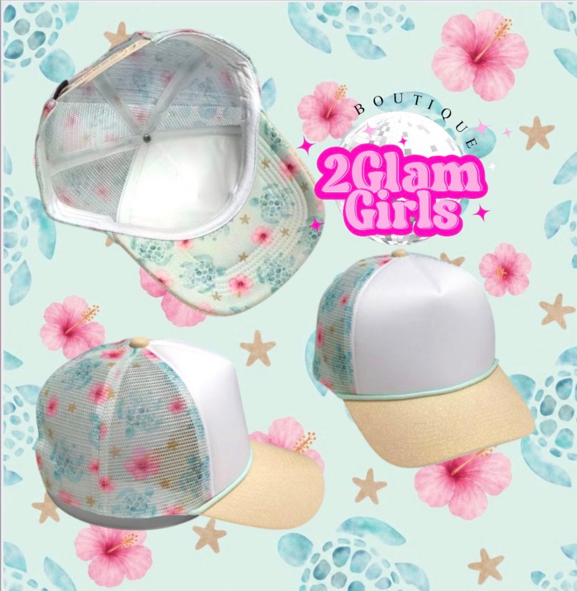 Totally Turtle 🐢 Glitter brim hat
