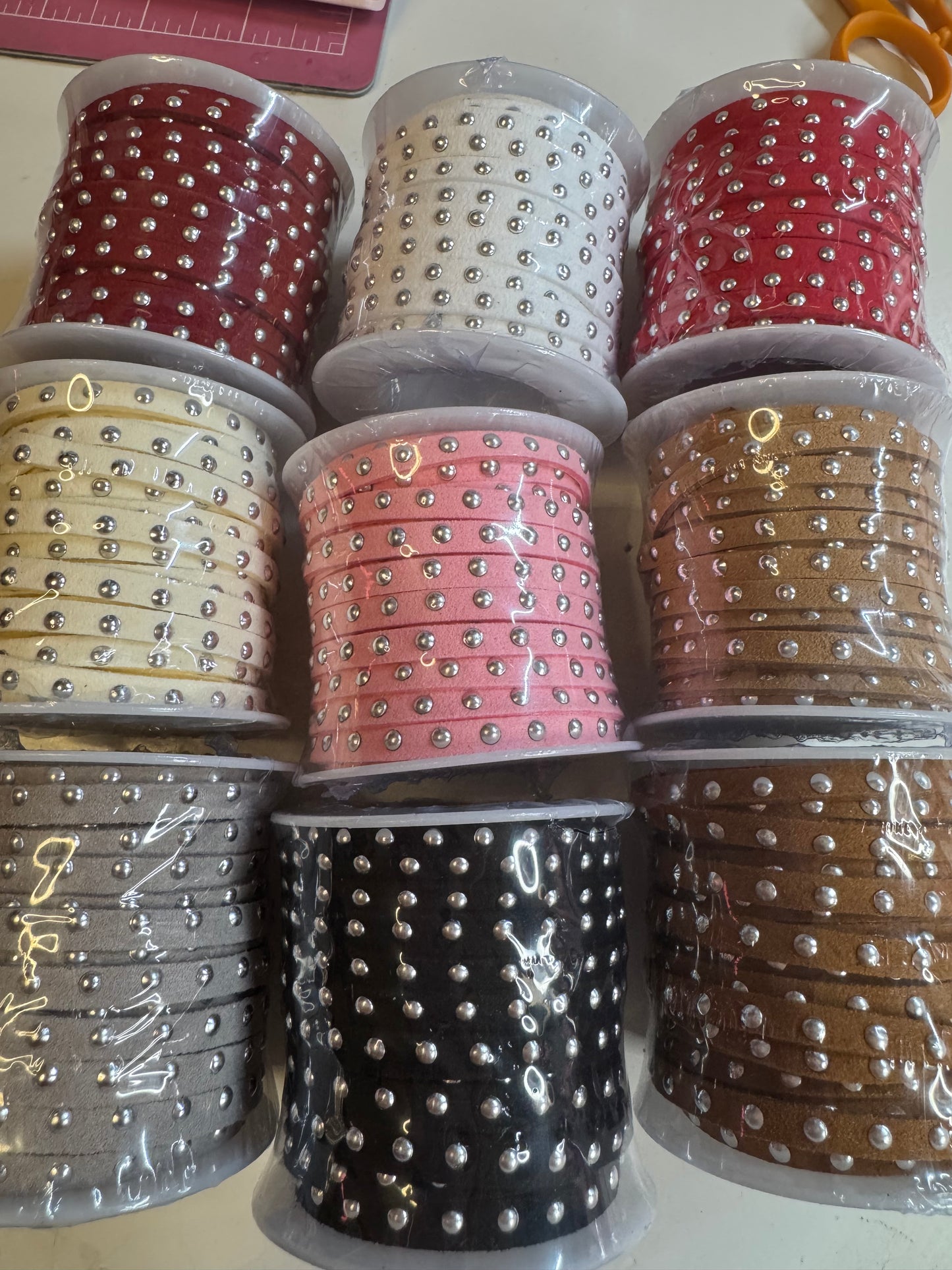 Leather and stud material