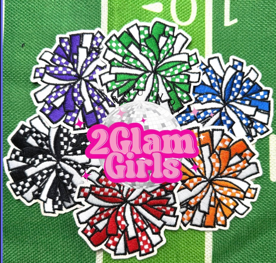 Checkered Cheer Pom Poms