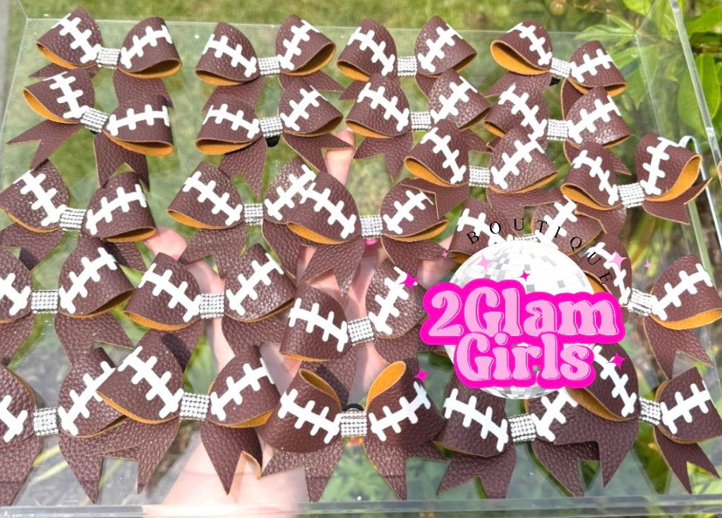 Football Bow Hat Pins