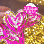 🩷 Heart Sequin Patch Pink/Gold