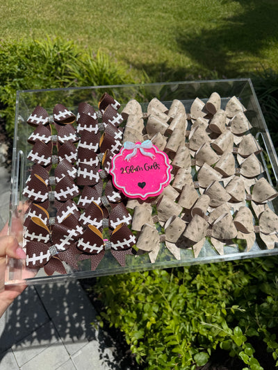 Football Bow Hat Pins