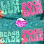 Htv Glitter Transfers Lake , Pool and Beach