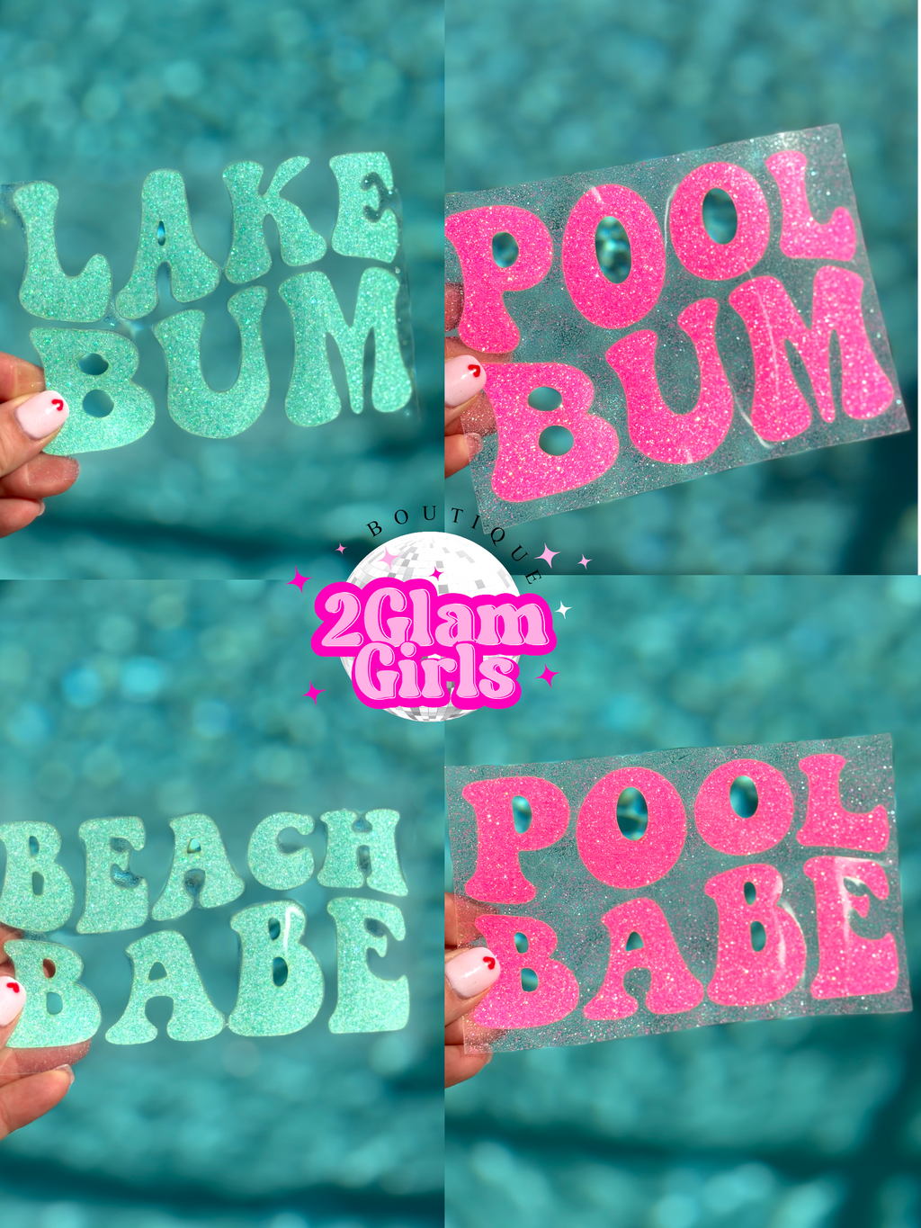 Htv Glitter Transfers Lake , Pool and Beach