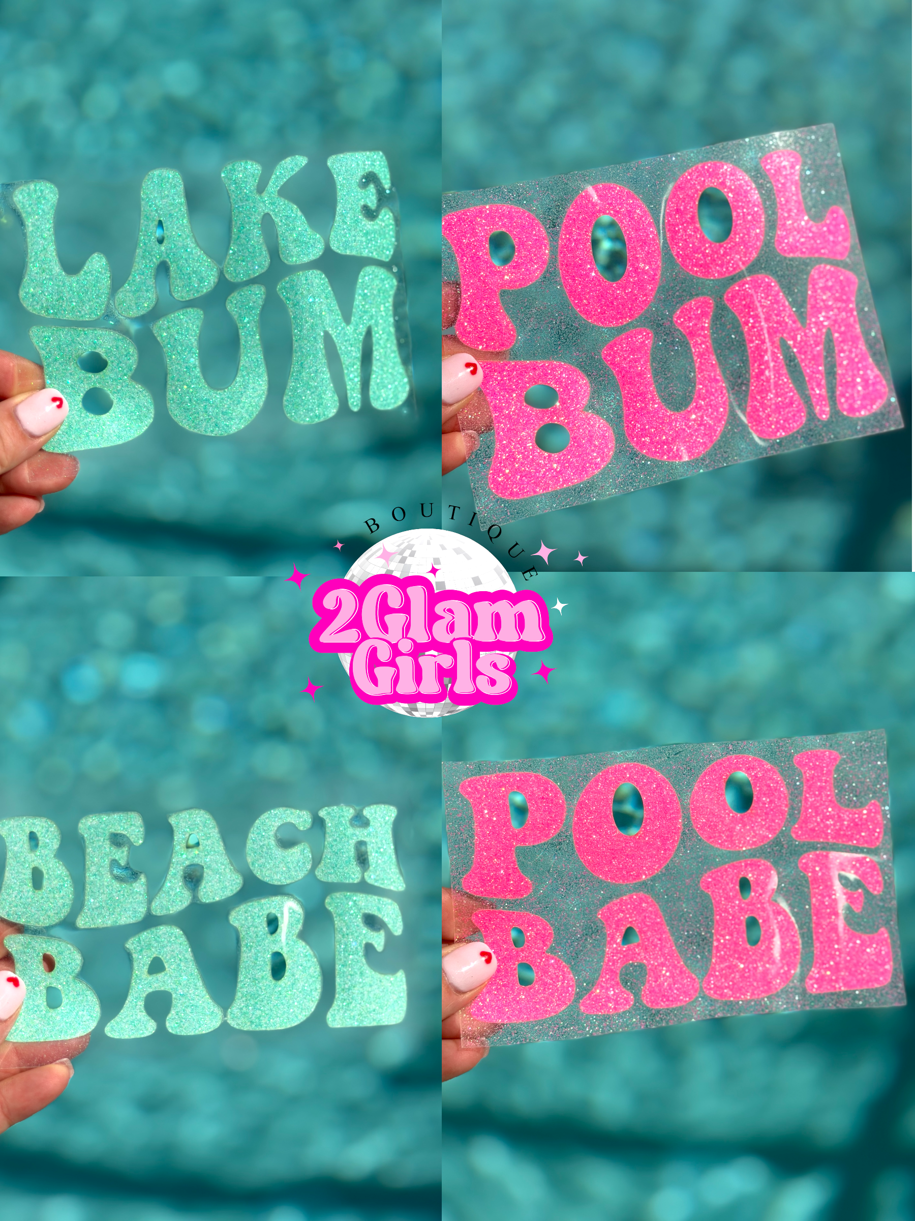 Htv Glitter Transfers Lake , Pool and Beach