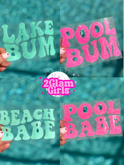 Htv Glitter Transfers Lake , Pool and Beach