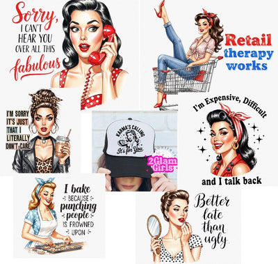 Retro DTF prints for hats