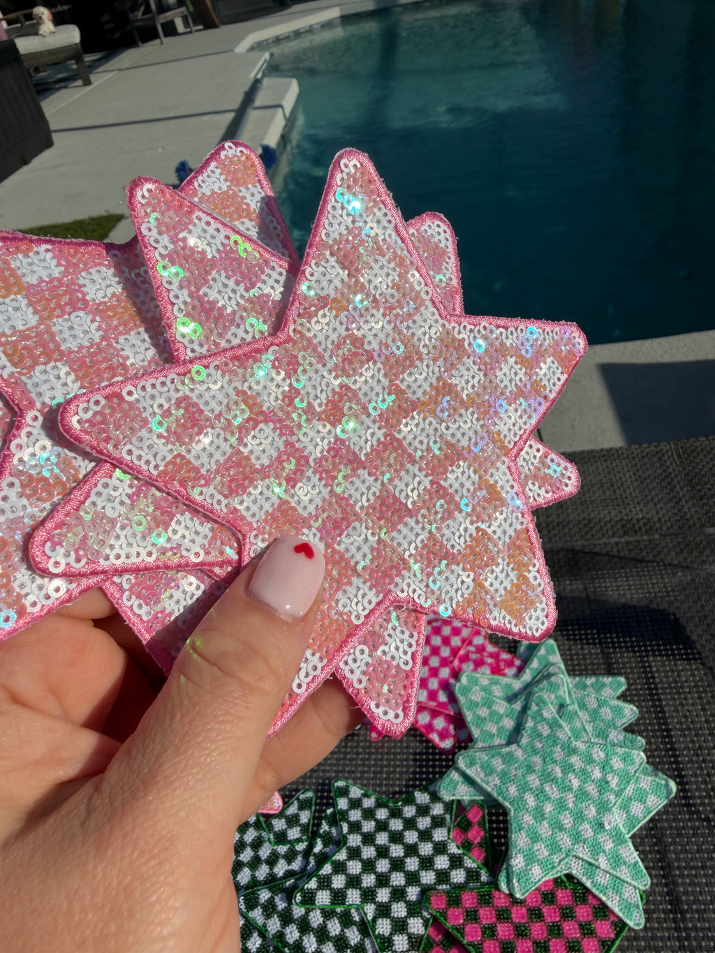 Large Checkered Stars ⭐️